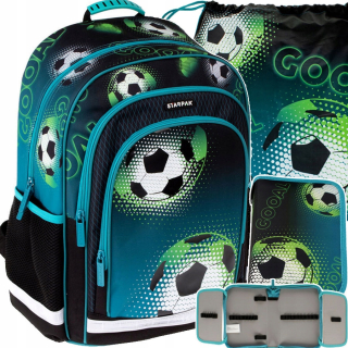 Starpak 469308 Futbalový viackomorový školský batoh + 2 ďalšie produkty